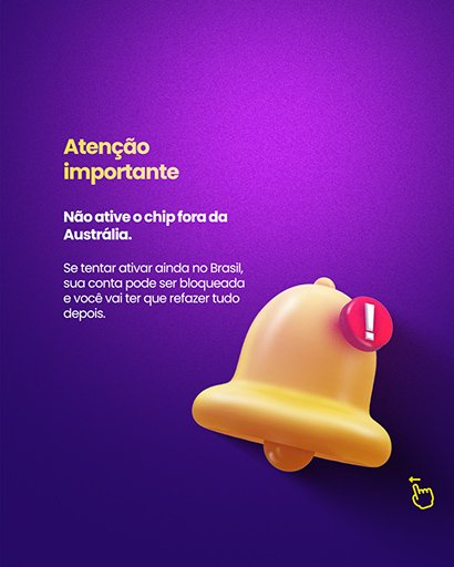 Informação importante sobre ativação do Chip
